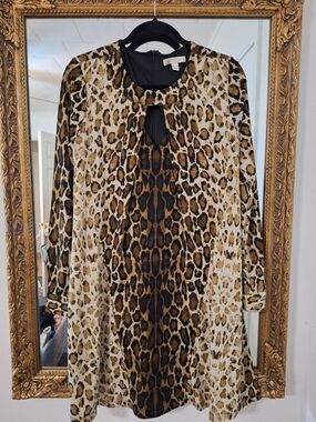 Leopard Print Long Sleeve Dress